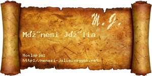 Ménesi Júlia névjegykártya
